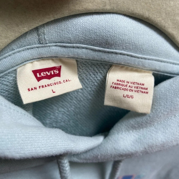 Levi's Graphic Logo pastel green Hoodie Sz L - Picture 5 of 8